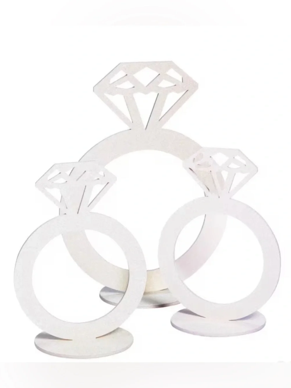 NWT Diamond Ring Foam Tabletop Centerpiece Set - 3 pieces